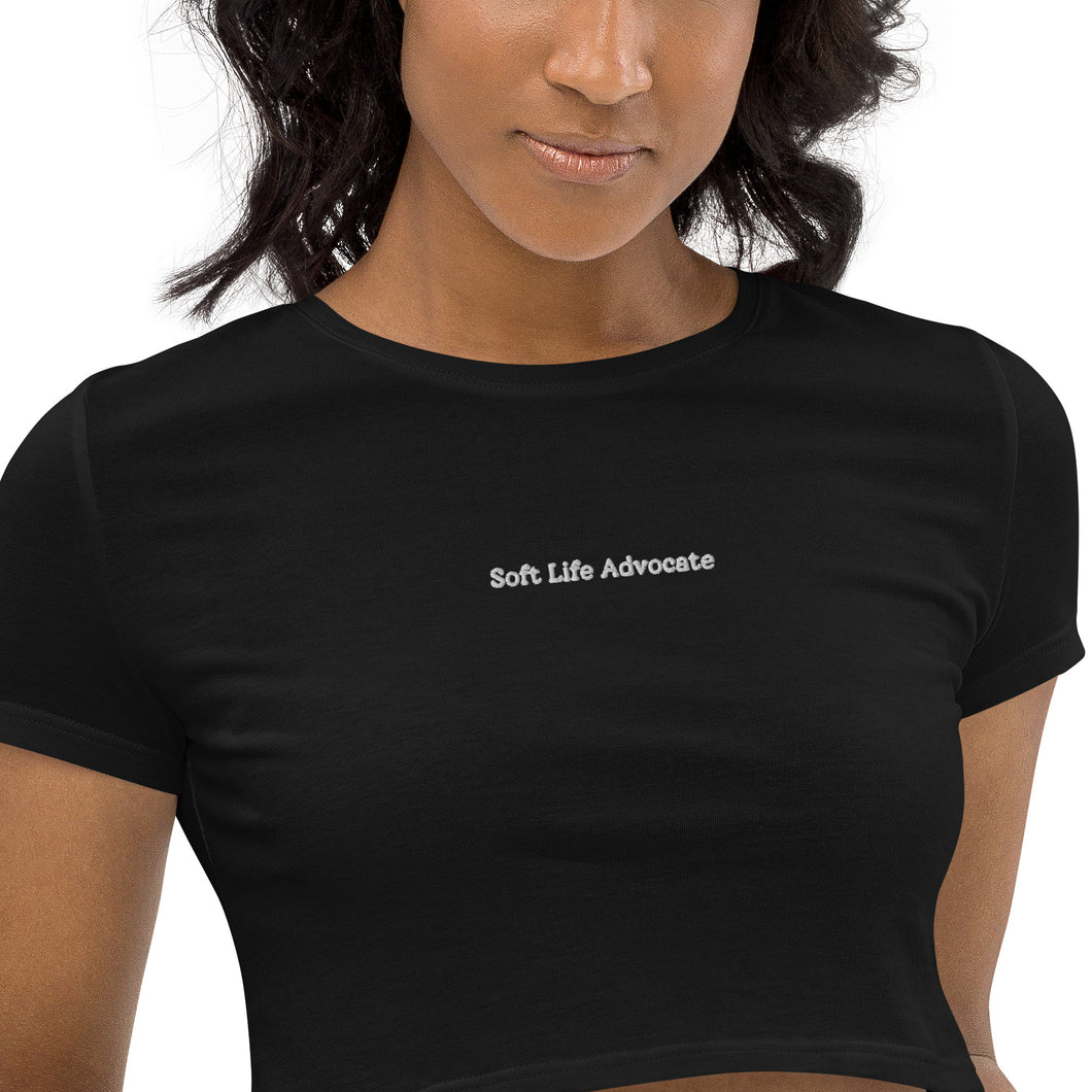 Soft Life Advocate Short Sleeve Crop Top (Organic)
